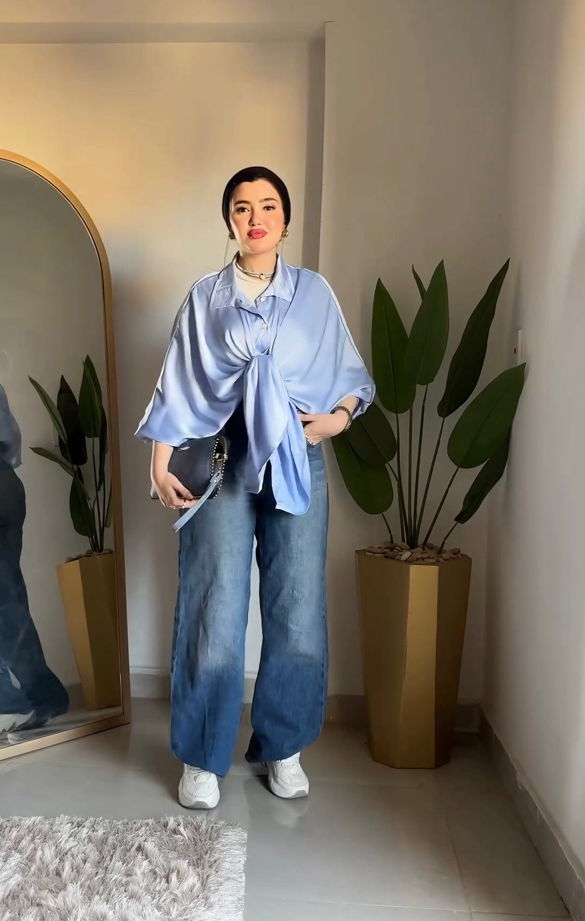 Oversize satin bloues