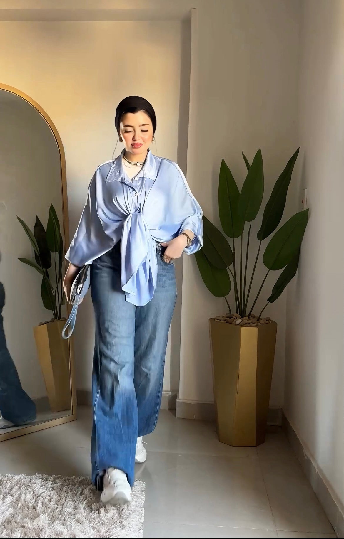 Oversize satin bloues