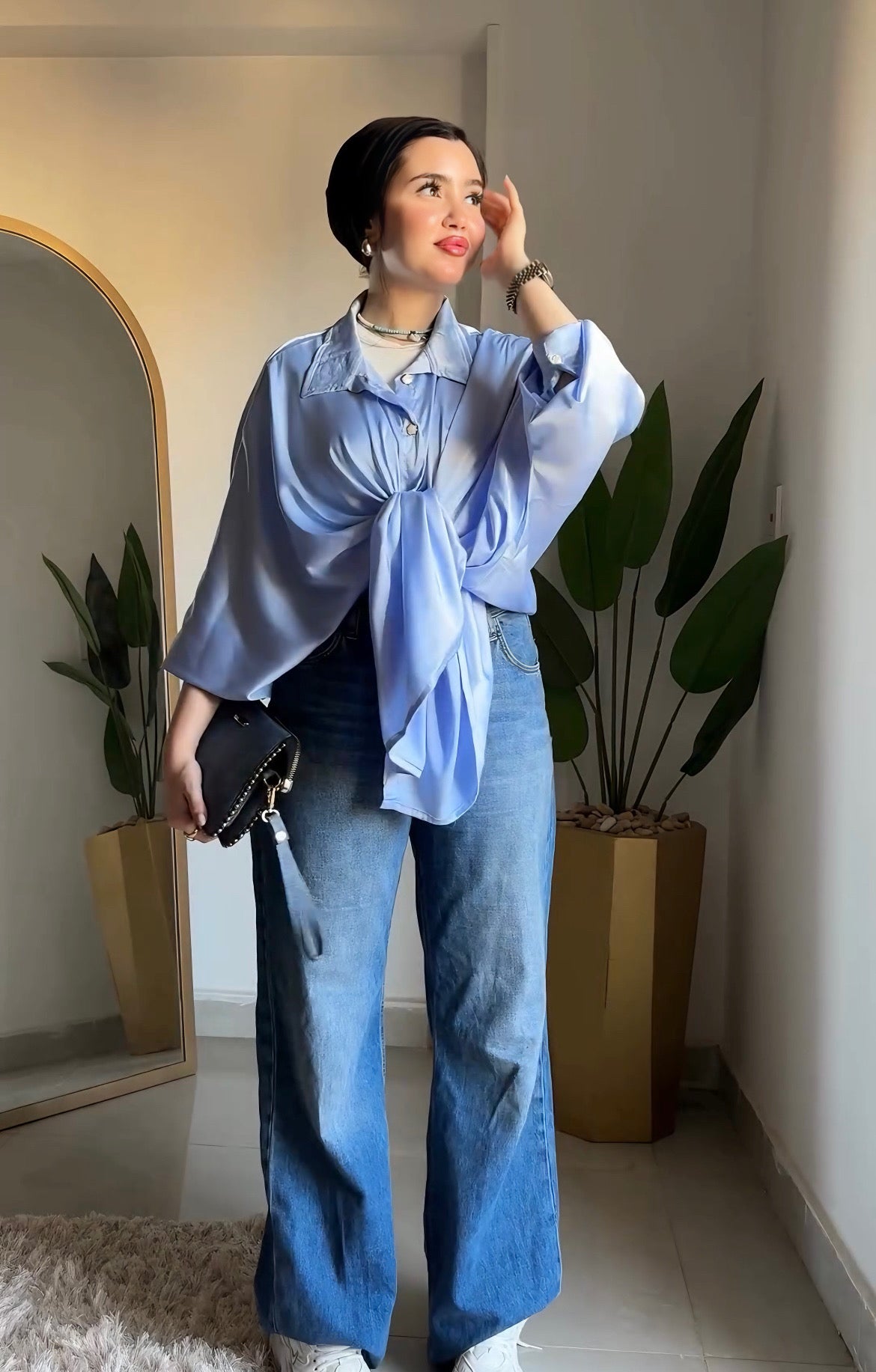 Oversize satin bloues