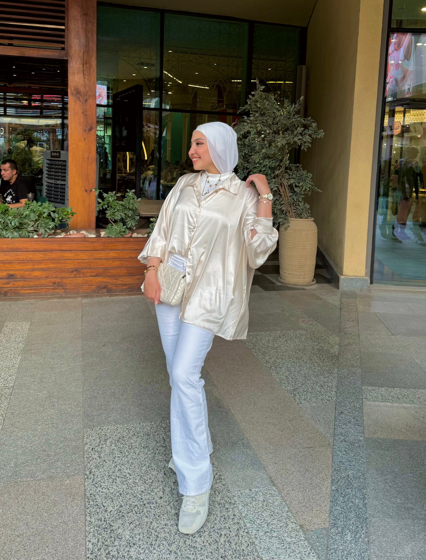 Oversize satin bloues