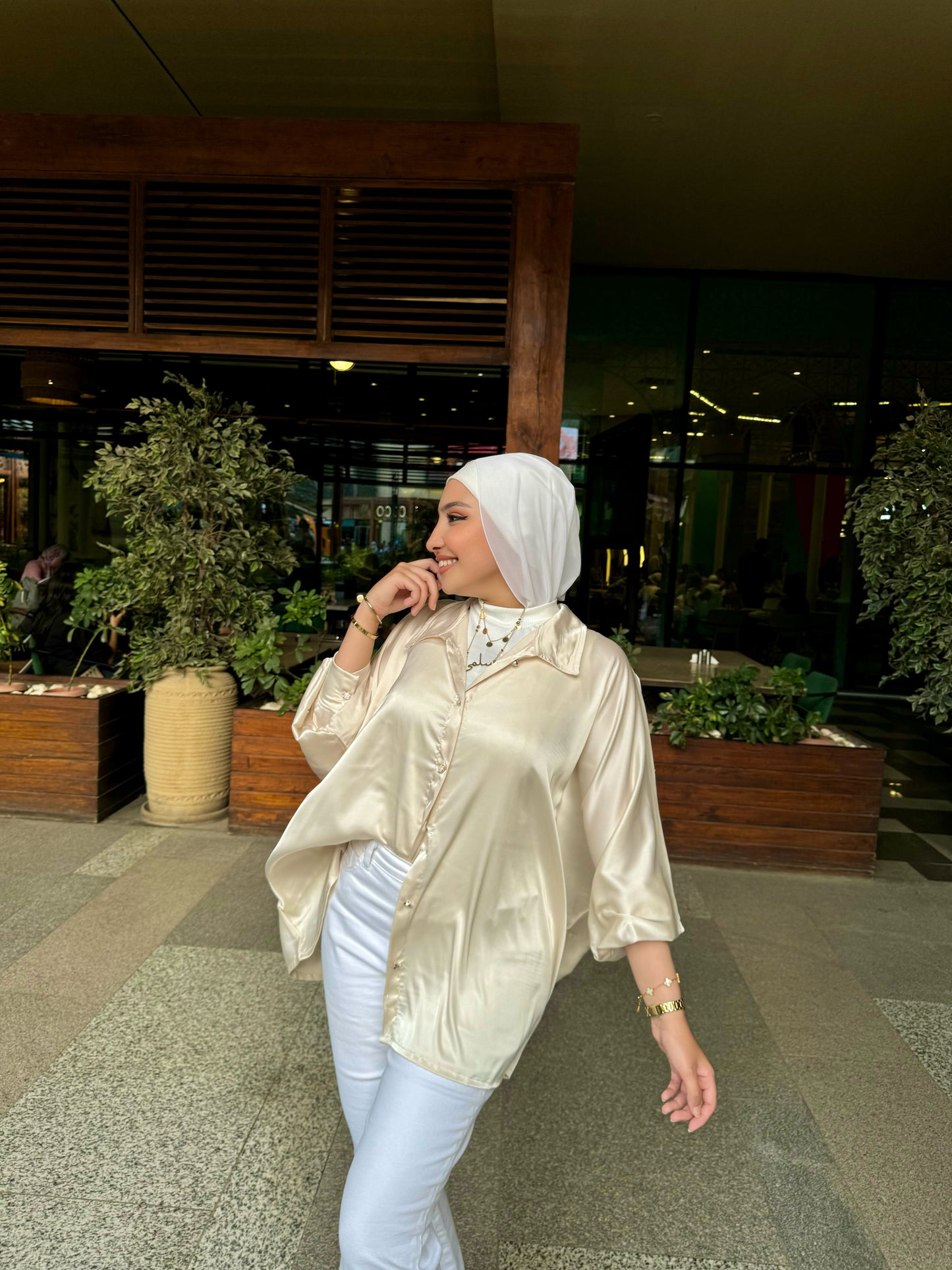 Oversize satin bloues