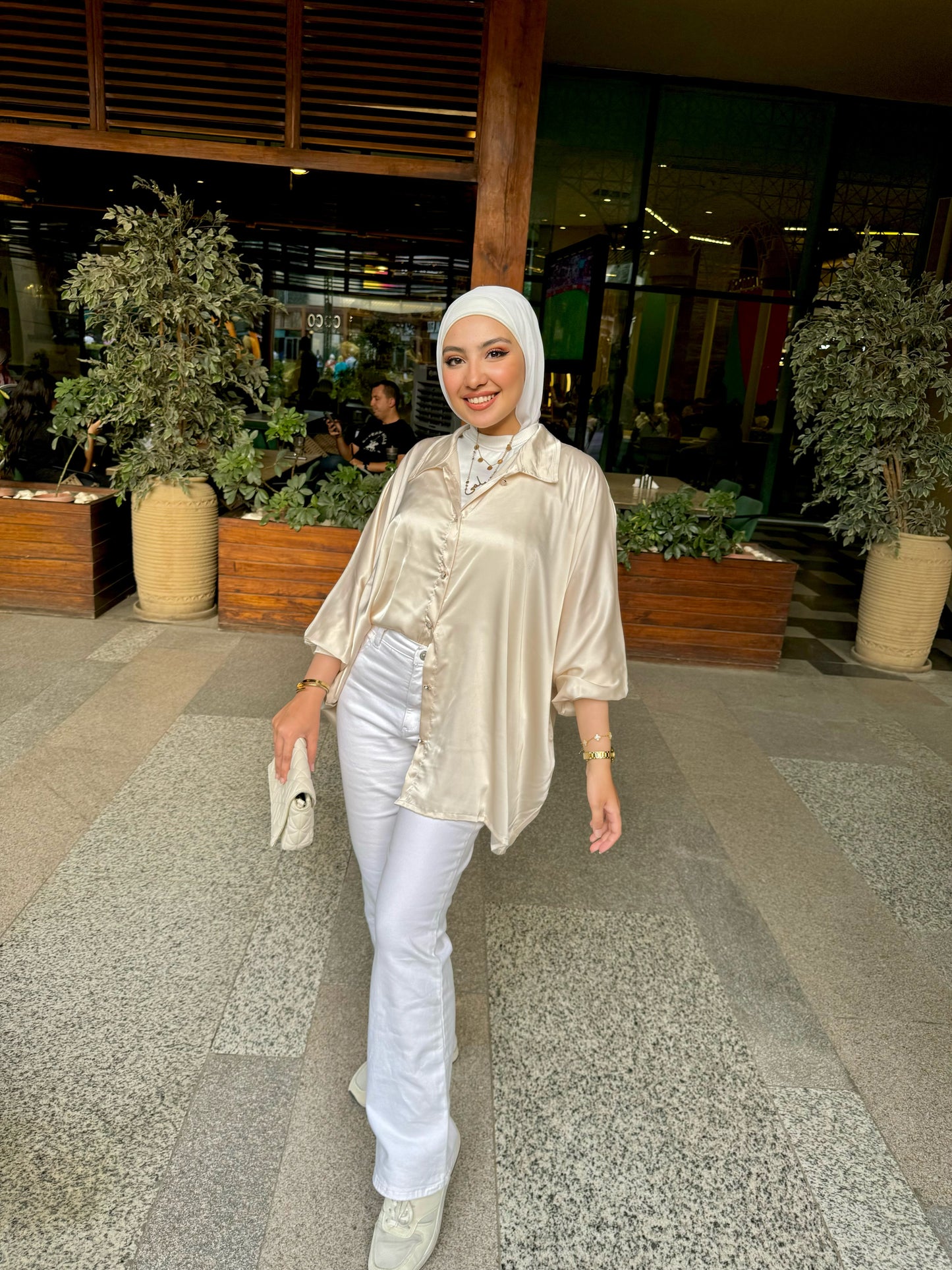 Oversize satin bloues
