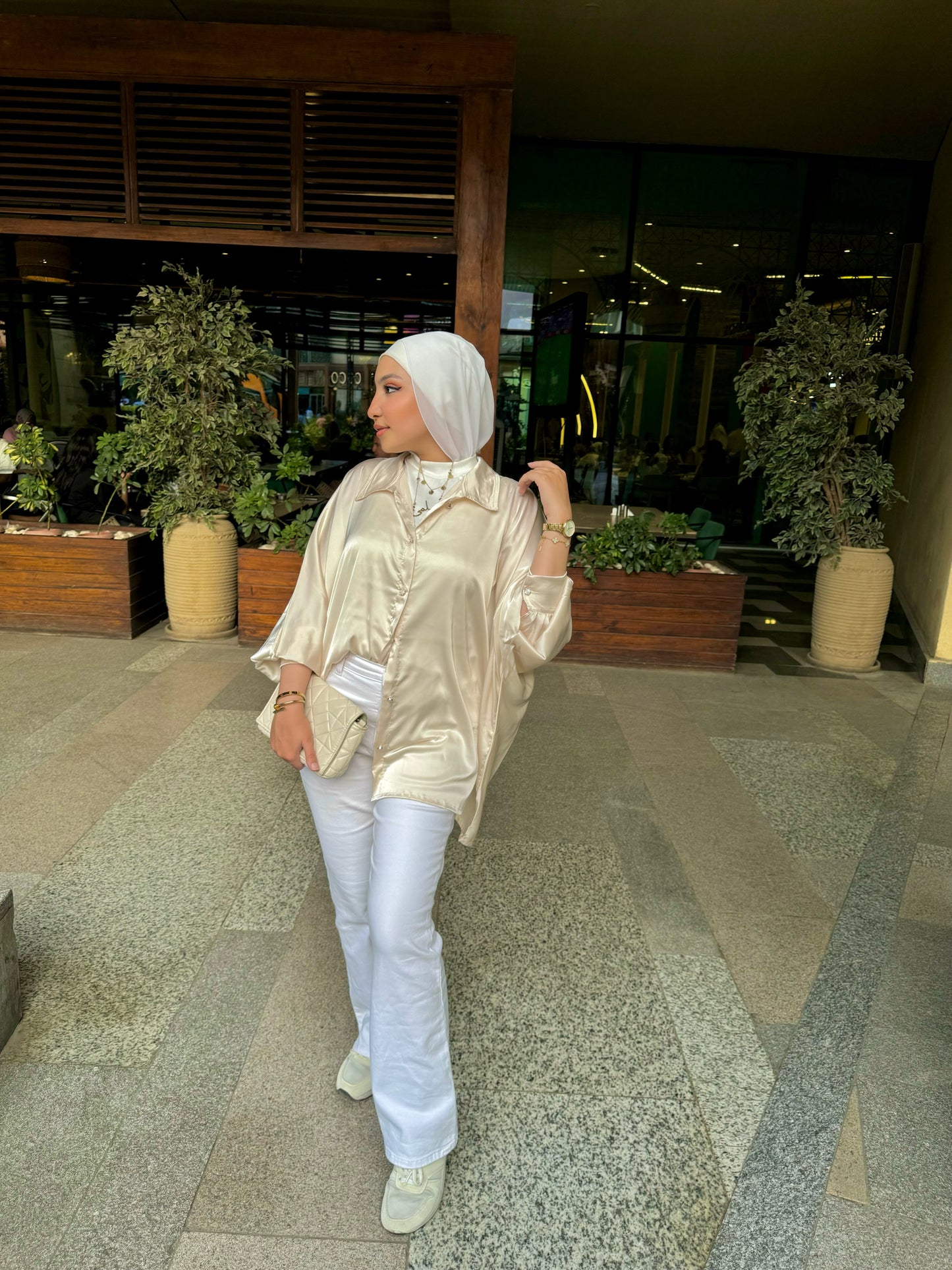 Oversize satin bloues