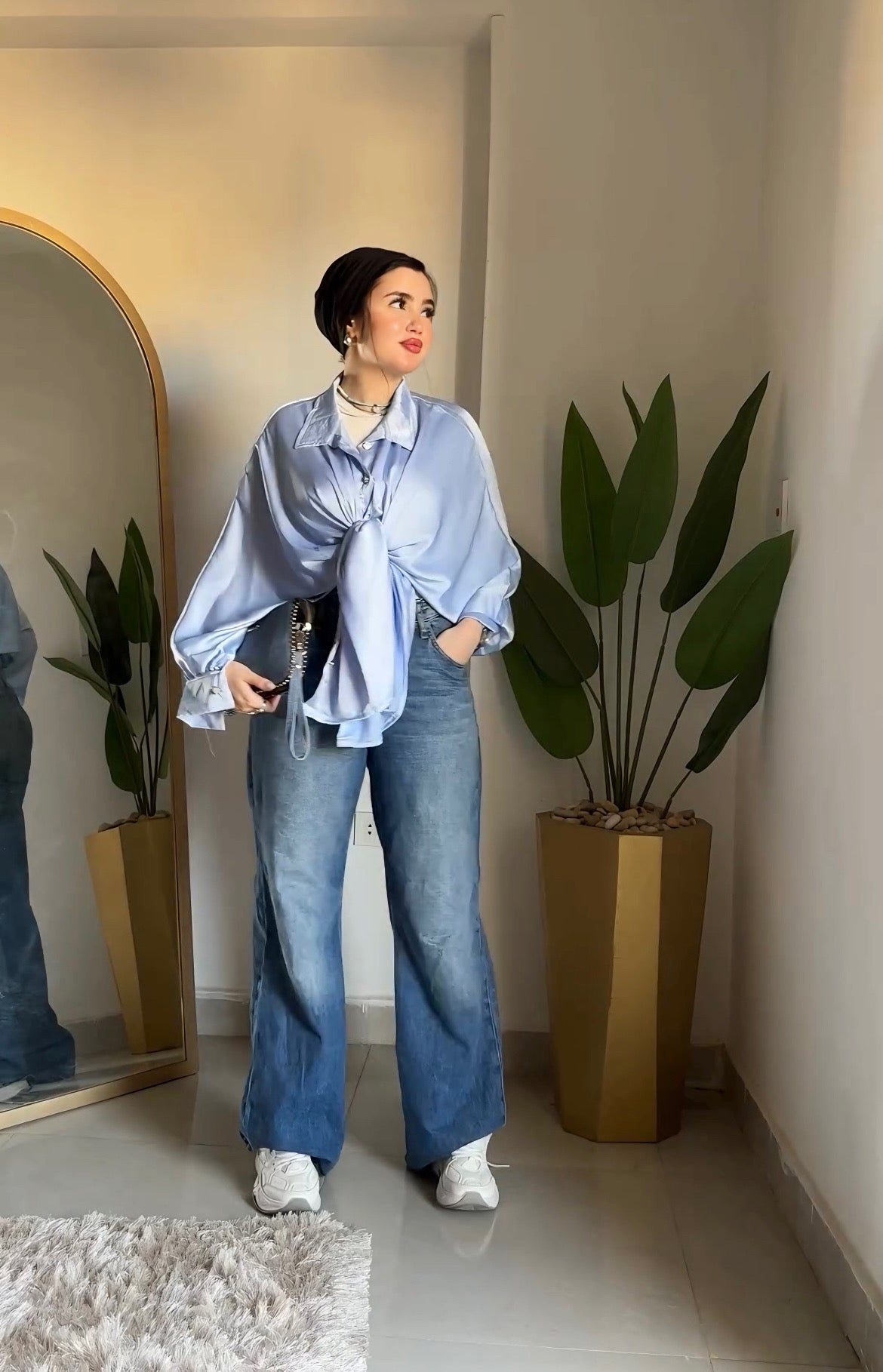 Oversize satin bloues