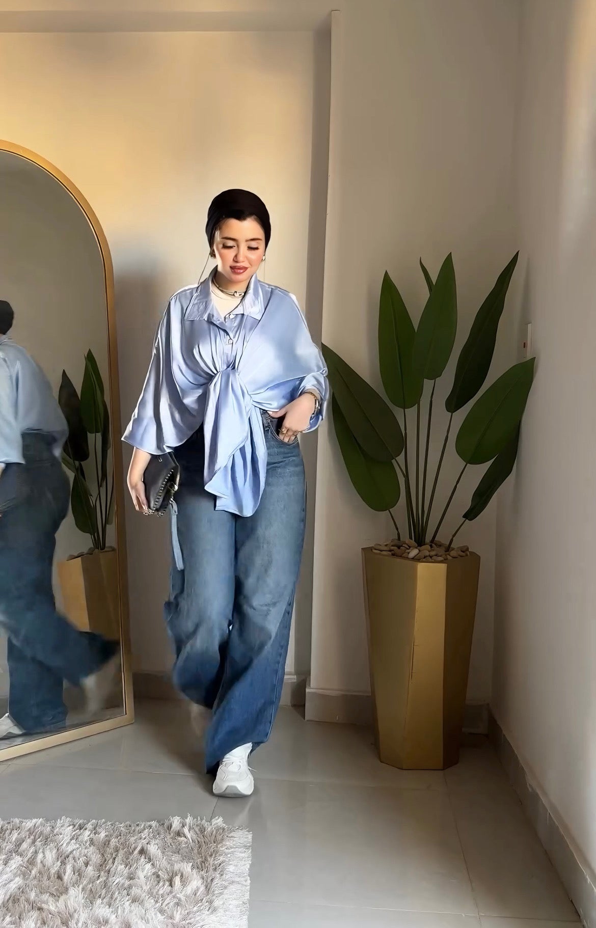 Oversize satin bloues